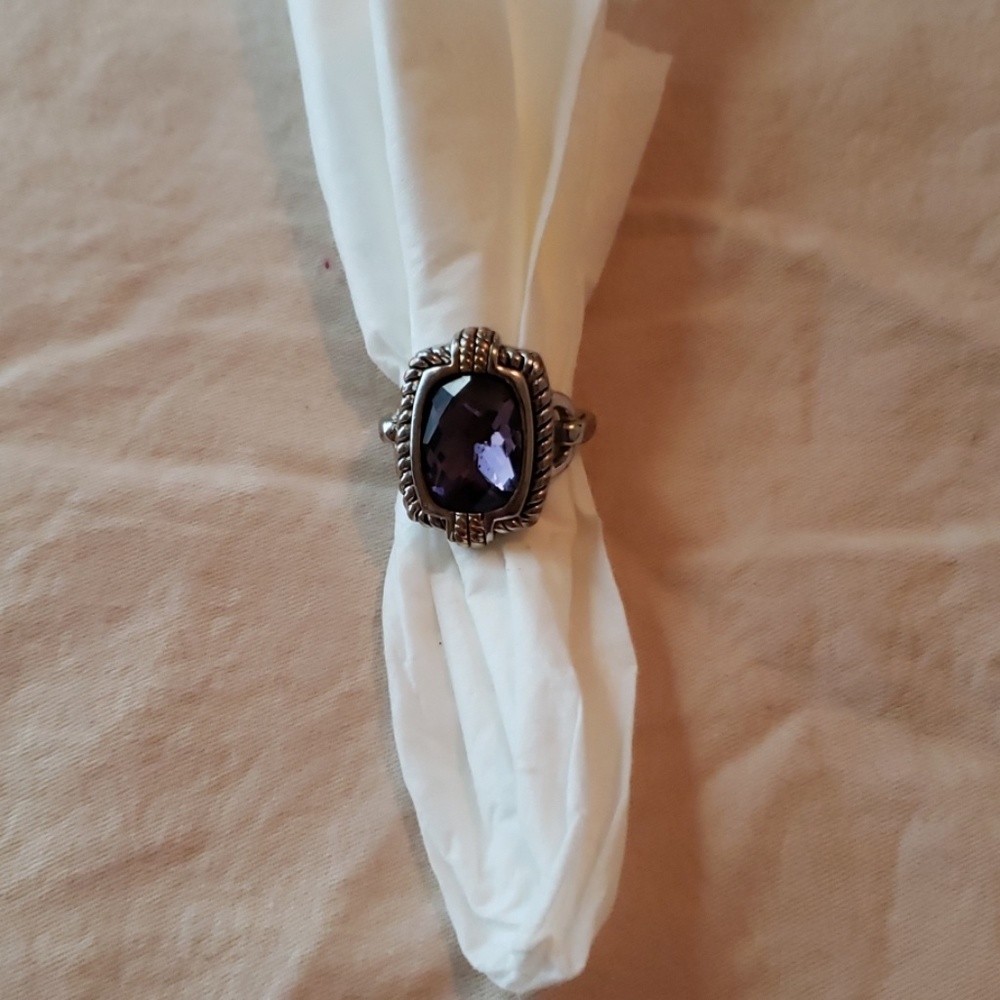 Vintage Simulated Amethyst Ring - image 1
